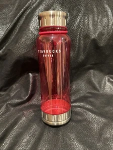 Botella de agua de plástico rosa Starbucks de 20 oz con tapa y gancho de nailon - Imagen 1 de 8