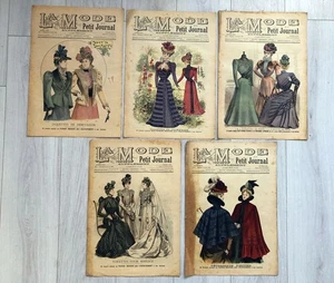 5x Revues LA MODE DU PETIT JOURNAL Année 1898 + 5 Patrons + 5 Cut-Out PATTERNS - Picture 1 of 12