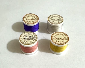 4 Spools Pearsall's Gossamer Silk Thread, Fly Tying, NR - Picture 1 of 2