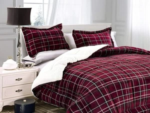 Ultra-Soft Heavyweight Plaid Down Alternative Comforter Set - King/Cal King Size - Picture 1 of 7