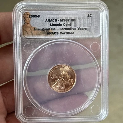 Centavo Lincoln 2009-D años formativos certificado Anacs MS 67 RD edición inaugural Foto 1 de 4