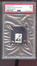 1950 R423 #68 Christy Mathewson PSA 7 Graded Baseball Card MLB Game Strip Purple