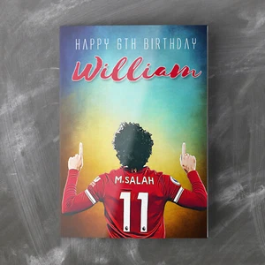 Mohamed Salah Personalised Birthday Card Liverpool Fan Male Son Daughter - Picture 1 of 6
