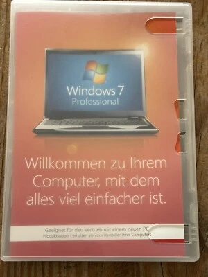 Windows 7 Professional, 32 bit, DVD Deutsch, OEM Vollversion mit MwSt Rechnung - Bild 1 von 2