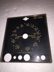 Antique Zenith? radio dial black dial AM (55 - 160 kc) & 200 - 550 meters 26-286 - Picture 1 of 6