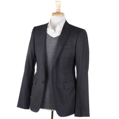 NUEVO CON ETIQUETAS $1395 JIL SANDER Blazer de Lana Gris Patrón de Cabeza de Uñas Ajuste Ajustado 38 R Abrigo Deportivo Foto 1 de 4