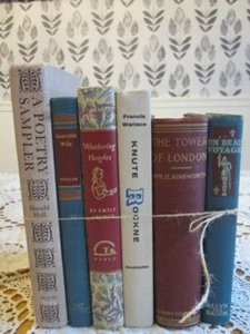VINTAGE FARMHOUSE BOOKS Lot of 6 Cottage Wine Inspired Collection Home Decor - Picture 1 of 9