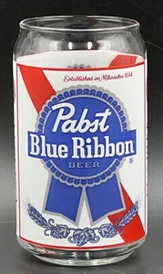 PABST BLUE RIBBON Beer Can Shaped 16 oz Glasses Signature Glassware NWOB - Picture 1 of 5