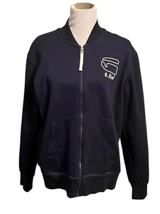 G-STAR RAW Barinq Bomber Jacket Vest •Men XL• Navy Blue Full Zip Coat Logo - Picture 1 of 14