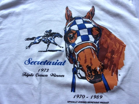 SECRETARIAT TULTEX 1970 - 1989 LARGE HORSE RACING T SHIRT NEW Cover