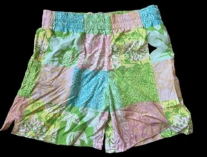 Lilly Pulitzer Boys Jubilee Palm Pastel Patchwork Mesh Lined Swim Trunks Size XL - Picture 1 of 13