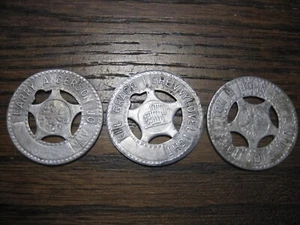 3 Antique Metal GOOD LUCK Large Token Vintage Coins - Picture 1 of 3