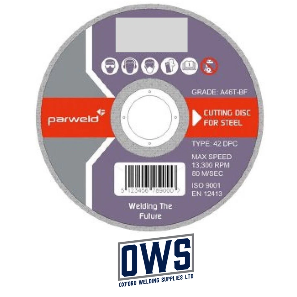 (PACK OF 50) Parweld (4") 100mm x 1mm Thin stainless steel metal cutting discs