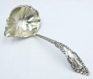 obo~! Baker Manchester Sterling Silver Cream Sauce Ladle Spoon Lafayette Face - Picture 1 of 10