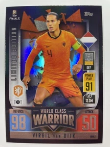 2022 Topps Match Attax LIMITED 101 Virgil Van Dijk #WW2 UEFA World Class Warrior - Picture 1 of 3
