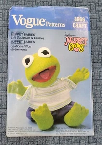 Jim Henson's Muppet Babies Vogue Pattern #8966 Kermit la grenouille non coupé - Photo 1/3