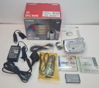 Canon DC100 Mini DVD Camcorder Boxed VGC - Image 1 of 4