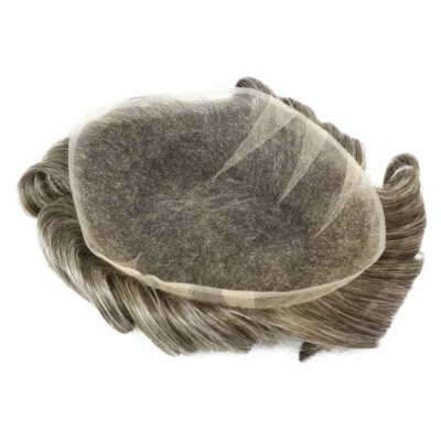 Swiss Lace Toupee For Men Human Hair Replecement System  Hairpiece Hair Colored - Image 1 of 4