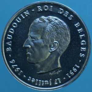 BELGIO BALDOVINO 250 FRANCHI 1976 GIUBILEO D'ARGENTO COLLEZIONE NUMISMATICA - Imagen 1 de 4