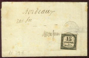 Francia 1867, portada de carta doblada clásica con franqueo debido Burdeos - Imagen 1 de 2
