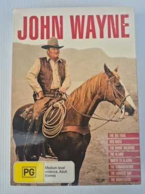John Wayne 8 Movies DVD Box-set Reg 4 PAL PG Classics Cowboy Ranch Western Alamo - image 1 of 4