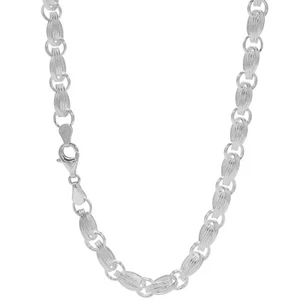 925 Sterling Silver 6 mm Handmade Fancy Wire Knot Chain Lobster Clasp 18 Inches - Picture 1 of 7