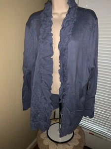 LORD & TAYLOR Ruffle Sweater Jacket Elegant & Sexy NEW Sz 2X $94.00 tag ❤️tb9j13 - Picture 1 of 7