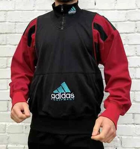 VINTAGE 1990s ADIDAS EQUIPMENT BIG LOGO SWEATER SWEATSHIRT JACKET TRACK JACKET - Picture 1 of 12