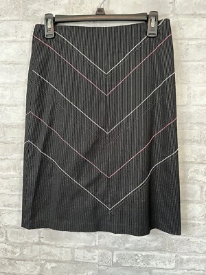 Poleci Plaid Pencil Skirt Embroidered Black Size 2 - Image 1 of 4