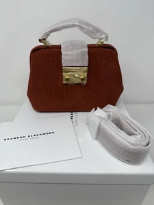 Brandon Blackwood Elizabeth Doctor Bag Burnt Orange Crocodile Embossed Handtasche - Bild 1 von 3