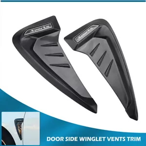 2Pcs Universal Glossy Black Car Exterior Side Fender Vent Air Wing Cover Trim - Picture 1 of 7