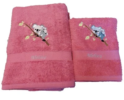 Duschtuch, Handtuch oder 2er SET Geschenk bestickt  Namen personalisiert NEU - Bild 1 von 4