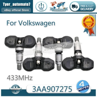 Sensor de presión de neumáticos 4x 433 MHz TPMS para Volkswagen Tiguan CC 2012-2016 3AA907275 Foto 1 de 4