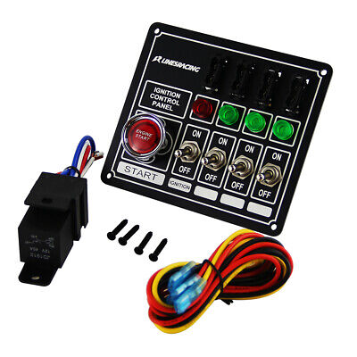 Racing Switch Panel Race Ignition Accessory Engine Start 4 Switch Lights Fused • 79.75€
