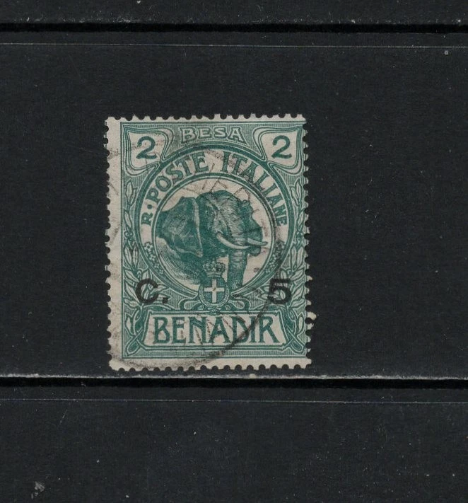 S8172 Somalia 1906/7 Elefante RECARGADO 5c. en 2b.   1v.  usado Foto 1 de 1