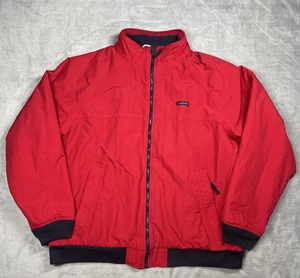Lands End Squall Jacket Men XL Red Fleece Lined Waterproof Windproof 90s Y2K - Picture 1 of 15