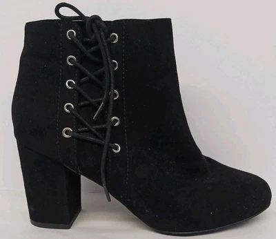 Ботинки Jellypop Annika из искусственной замши кружевные боковые на молнии сбоку 3 дюйма на блочном каблуке размер 7 - Изображение 1 из 4