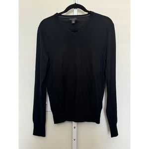Banana Republic Men's Luxury Blend Silk Cashmere Sweater V Neck Black Size S - Picture 1 of 5