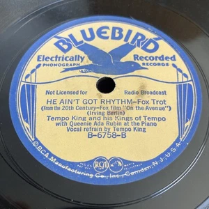 TEMPO KING He Ain't Got Rhythm/Slumming on Park Avenue Bluebird 6758 78rpm VG+ - Picture 1 of 14