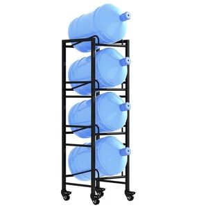 Heavy Duty 4 Tier Water Rack with 4 Wheels - Space Saving Stand for Four 5 Ga... - Picture 1 of 7
