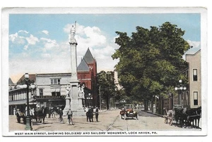 Lock Haven, Pa - West Main Street showing Soldiers and Sailors Monument - Picture 1 of 2