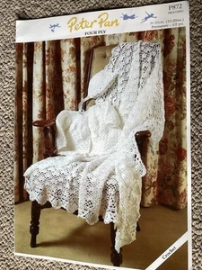 Peter Pan Baby Crochet Pattern Leaflet P872 Jacket Bonnet Shawl Prem - 2 Yrs - Picture 1 of 3