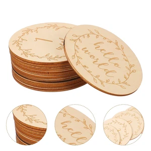 14 Pcs Wooden Jewelry Newborn Infant Milestone Double Sided Cards - Picture 1 of 12