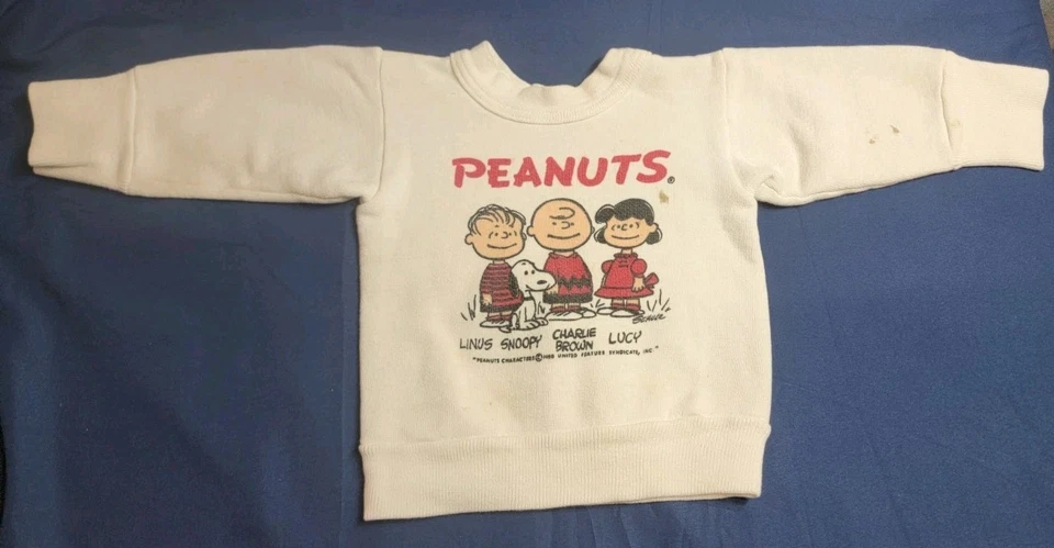 Sudadera vintage de los años 50/60 PEANUTS para niños talla 4 Linus/Lucy/Snoopy/Charlie Brown  Foto 1 de 4