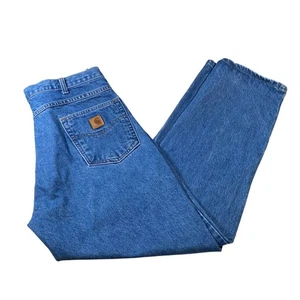 Carhartt B17-DST Relaxed Fit Men's Jeans Blue Denim 38x30 Workwear Pants - Picture 1 of 9