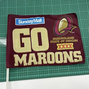 GO MAROONS Car Flags QLD State of Origin Sunday Mail Old but Brand New - Bild 1 von 5