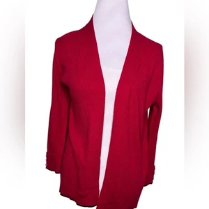 89th & Madison rote offene Strickjacke Pullover Damen vorne offen Medium - Bild 1 von 8