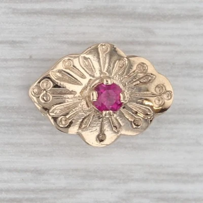 Round Ruby Solitaire Slide Bracelet Charm 14k Yellow Gold Richard Glatter - Image 1 of 4