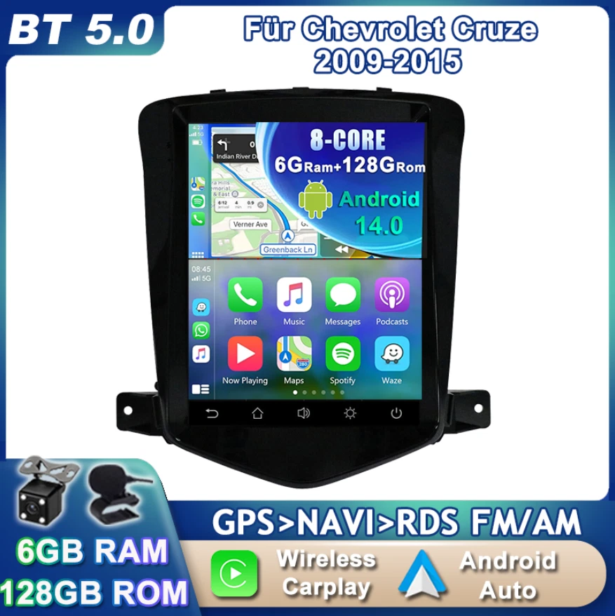 ★6G+128GB★ Für 2009-2015 Chevrolet Cruze Android 14 Autoradio GPS CarPlay 9.7 - Bild 1 von 4