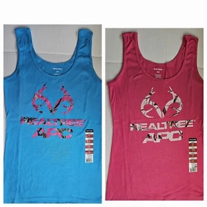 Real Tree APC Ladies Sleeveless Tank Top Teal Or Pink "You Choose" SzM (4-6) NEW - Picture 1 of 25